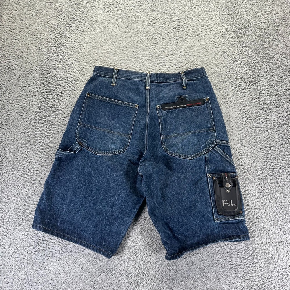 Vintage Polo Jeans Ralph Lauren Shorts 32 Blue Denim‎ Bermuda Carpenter Workwear